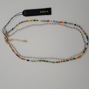 [AQUA] Multicolor beaded necklace